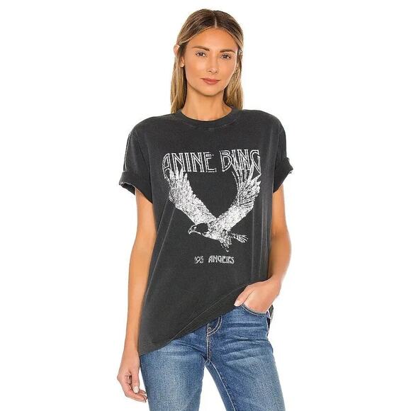 Anine Bing Lili Tee In Washed Black - XS - Picture 2 of 6